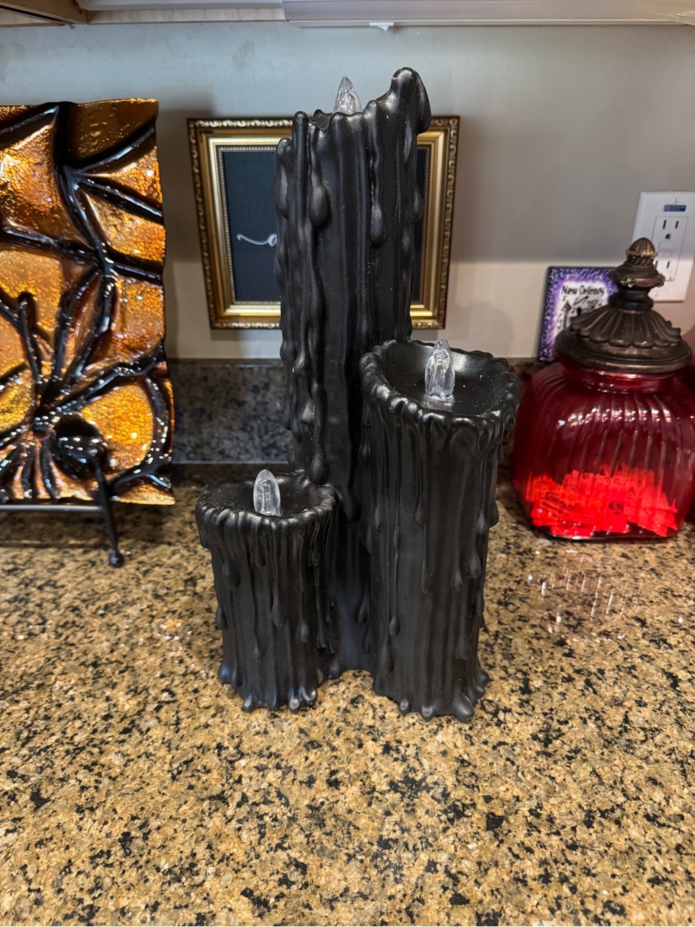 Black Dripping Candle Decor